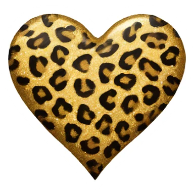 cheetah print glitter heart  sticker
