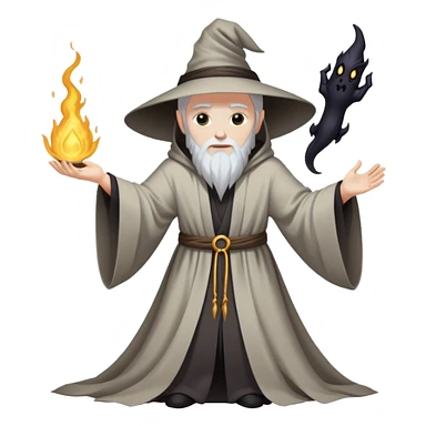 wizard summoning a dark shadow creature from the ground sticker