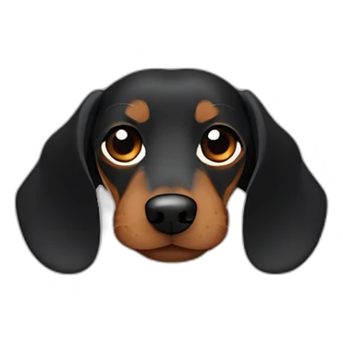 Black fire Wire-haired Dachshund face sticker