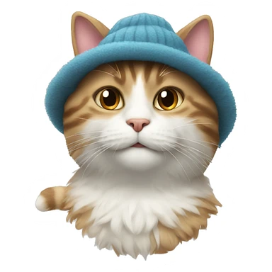 the cat with the fluffy hat sticker