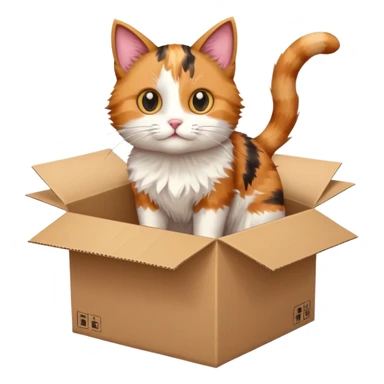 cat jumping inside into a box. the cat faces the box sticker