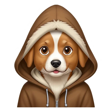 Dog wearing a hood sticker