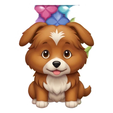 Make a cute brown tuged dog i a carpet sticker
