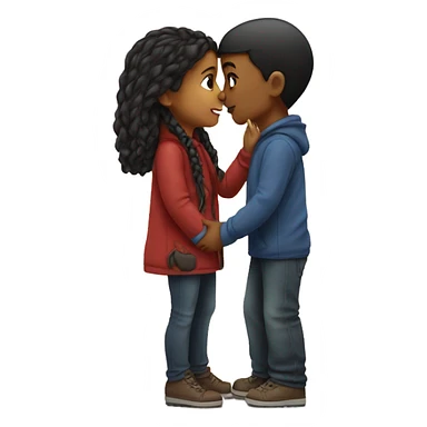 Girl and boy kissing on the lips sticker
