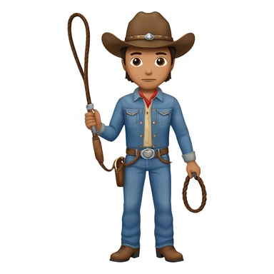 Cowboy riding a horse with whip sticker
