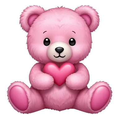 pink cute teddy bear sending hearts and love sticker