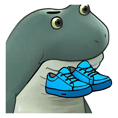  A shark with blue shoes sticker