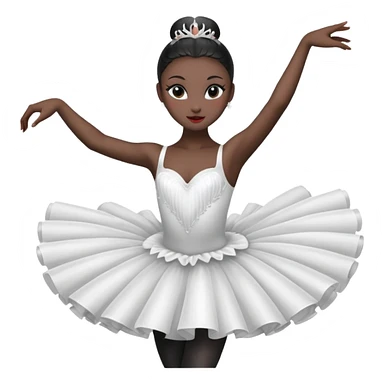 Black swan ballerina emoji from a far to see the whole body dancing sticker