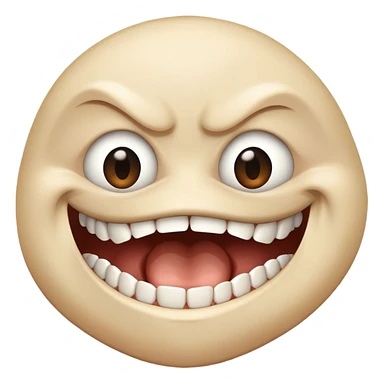 Biting teeth with one eye open wide and one slighty open  sticker