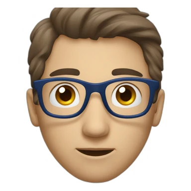 Homme brun lunette et yeux bleu sticker