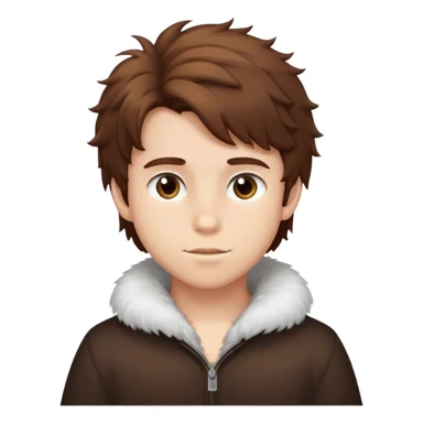 Boy with fluffy brown hair sticker