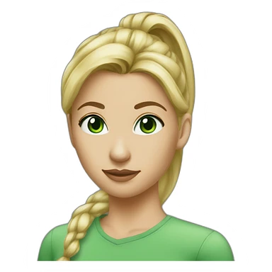 green eyes woman blonde ponytail sticker