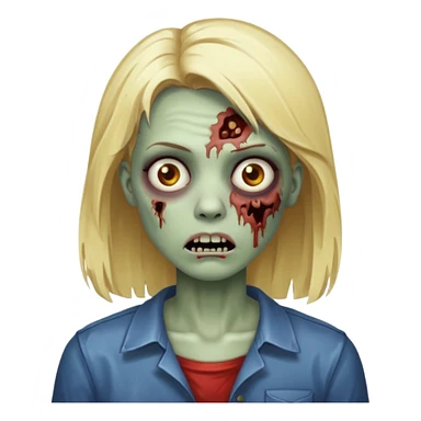 zombie with blonde hair sticker