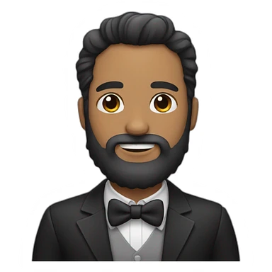 Hombre guapo con barba con perro negro sticker