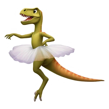 dinosaur doing ballet on pointe sticker