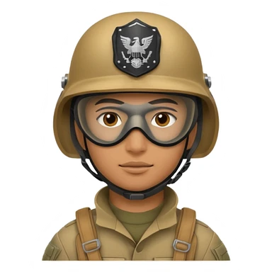 soldier with helmet and wearing mask sticker