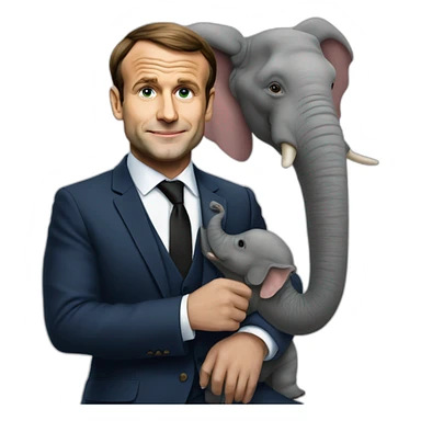 Macron sur un éléphant sticker