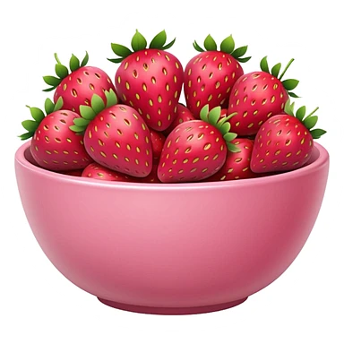large fancy pastel pink bowl of strawberries sticker