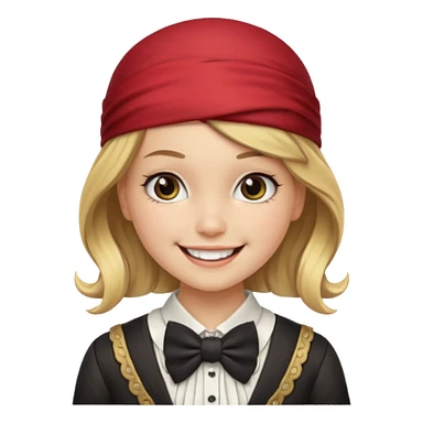 girl pirate with bow tie sticker