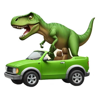 T. rex driving a car sticker