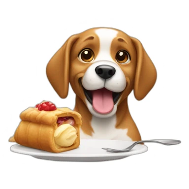 Dog eating a pastry sticker