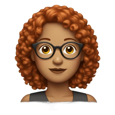 woman with red curly hair and round glasses sticker