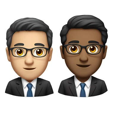 lawyer and businessman about 30-35 yers old with glasses and black hair and brown eyes  sticker