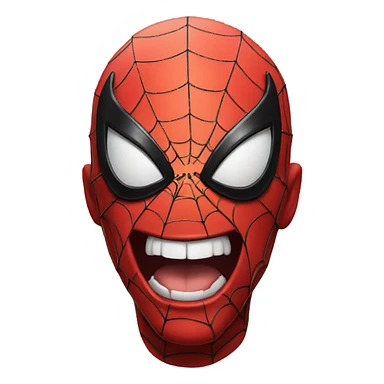 spider-man with a freaky smile sticker