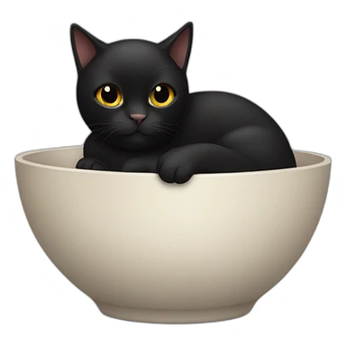 black cat in a bowl sticker