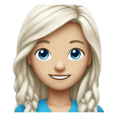 Blue eyed smiling girl with long hair sticker
