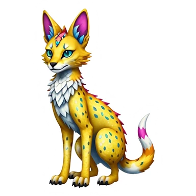 Epic Edgy Colorful Sparkly Sergal-Serval-Vernid full body sticker