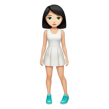 King, black hair, body, legst, blue eyes, shoes, woman blonde hair, green eyes, sexy white short sleveless dress, shoes sticker