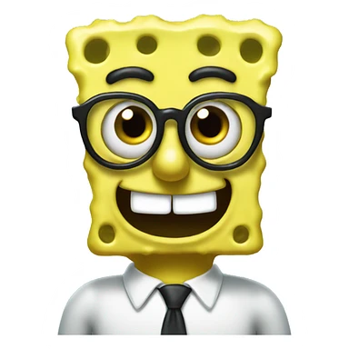 spongebob with glasses sticker