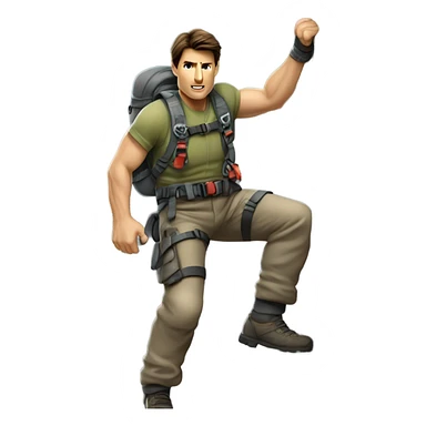 Tom cruise rock climbing in mission impossible 2 sticker