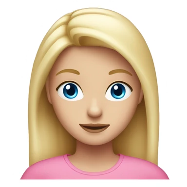 blonde girl with blue eyes in pink clothes sticker