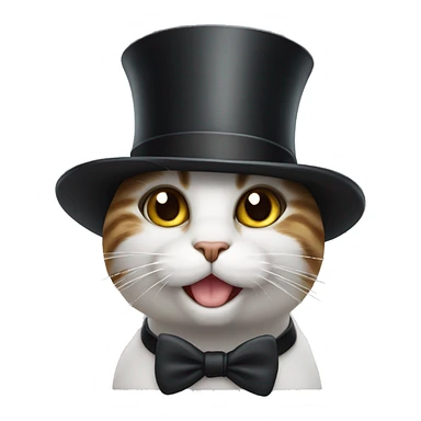 Cat with top hat sticker