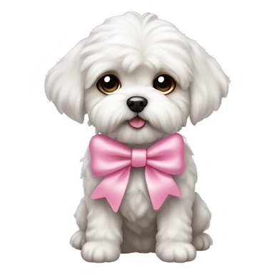 Schichon puppy pink bow sticker