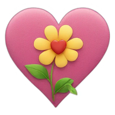 heart and flower sticker