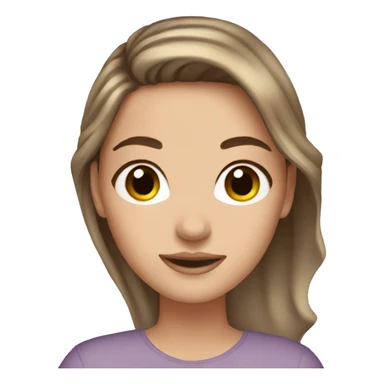 White girl brown hair skincare  sticker