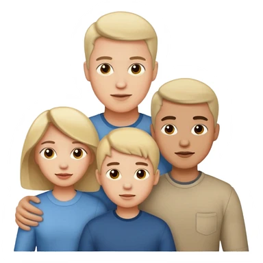 A family of a man, a woman and a boy  sticker