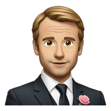 macron en rose sticker