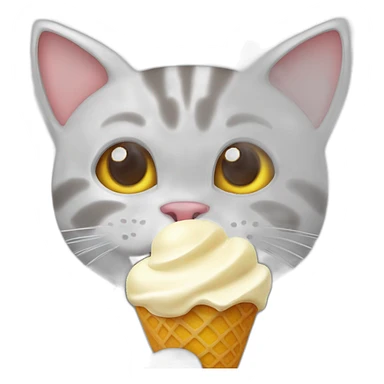 Cat eating icecream sticker