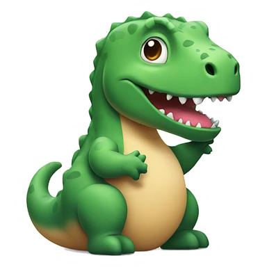 A cute little dinosaur eating cookies  sticker