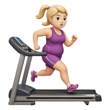 girl running on treadmill fat sticker