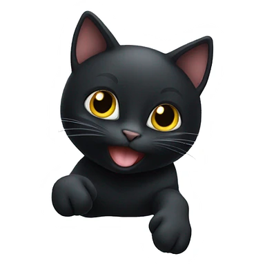 Black cat playing sticker