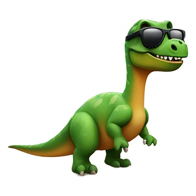 Dinosaur with sunglasses sitting on a beach  sticker