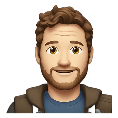 Chris Pratt brunette cartoon sticker