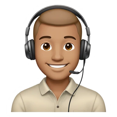 man with headphones sticker