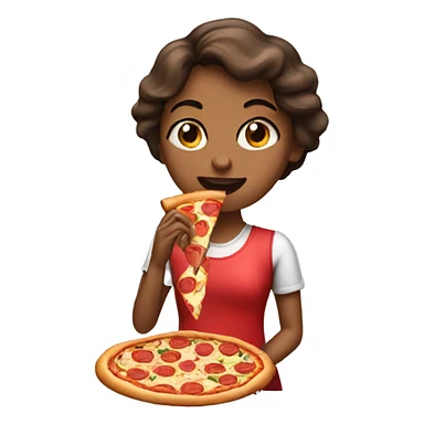 Girl eating a Pizza  sticker