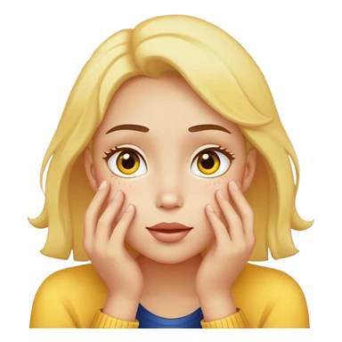 yellow face with hands on cheeks, watching fireworks sticker